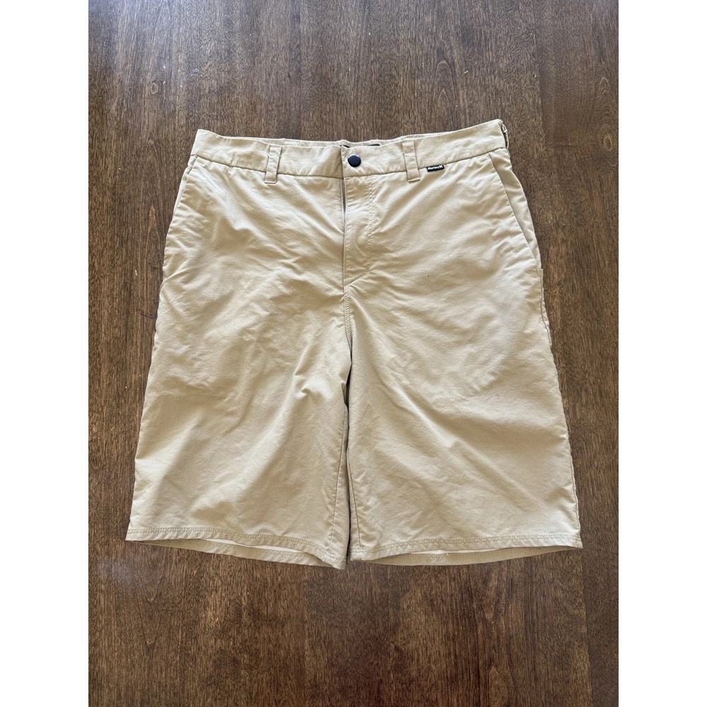 Hurley Dri-Fit Shorts Khaki Tan Beige Brown Kids Size 28 Nylon Blend